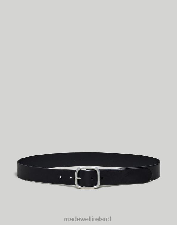 Accessories True Black 6266T16 Madewell Leather Center-Bar Belt Men