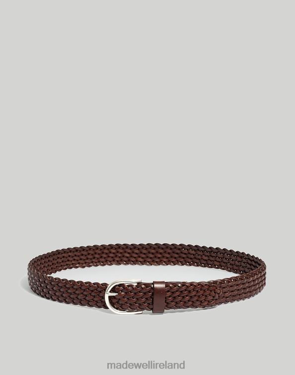 Accessories True Black 6266T17 Madewell Braided Leather Belt Men