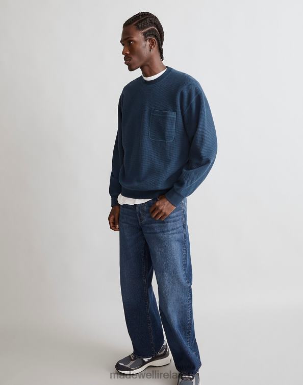 Clothing Craftsman Blue 6266T347 Madewell Waffle-Knit Crewneck Sweatshirt Men