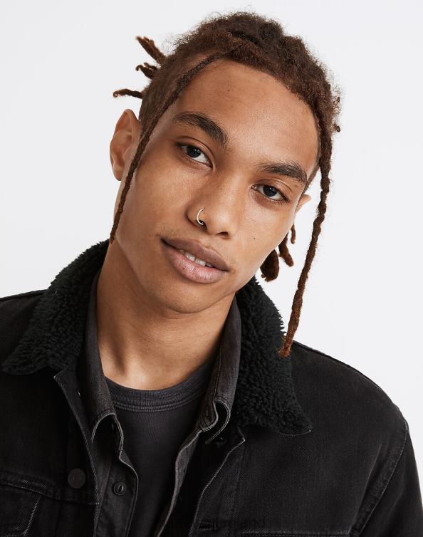 Clothing Black 6266T120 Madewell Sherpa Classic Jean Jacket Men