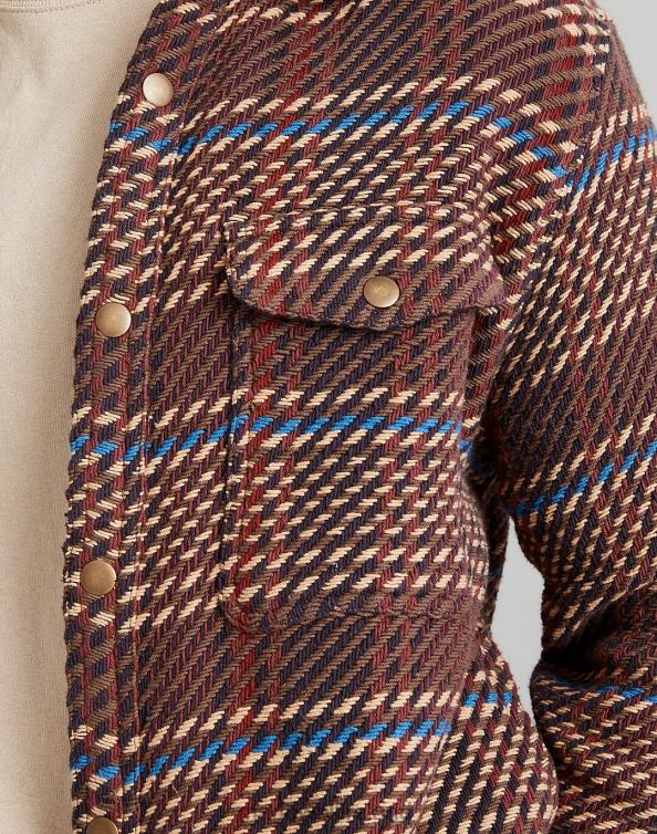 Clothing Brown 6266T436 Madewell Corridor Corded Snap Shirt-Jacket Men