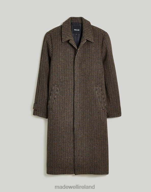 Clothing Brown Check Plaid 6266T108 Madewell Houndstooth Topcoat in Italian Fabric Men