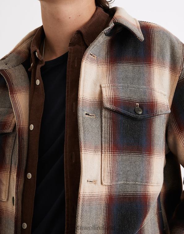 Clothing Burnished Mahogany 6266T118 Madewell Quilted Shirt-Jacket Plaid Men
