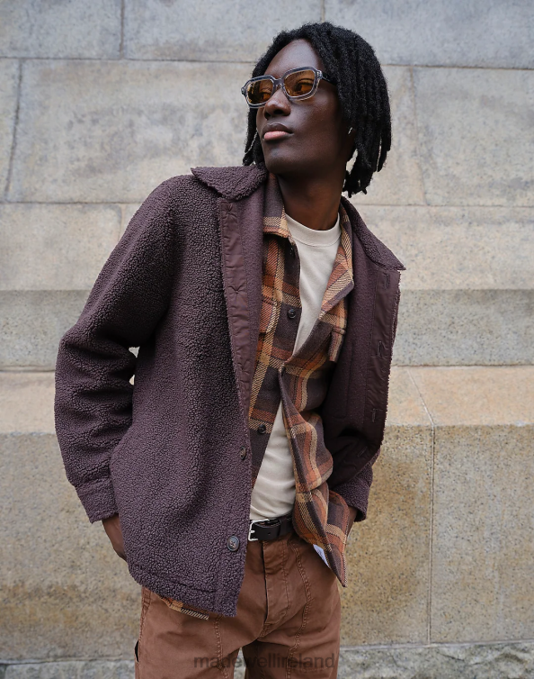 Clothing Dark Roast 6266T121 Madewell Fleece Shirt-Jacket Men