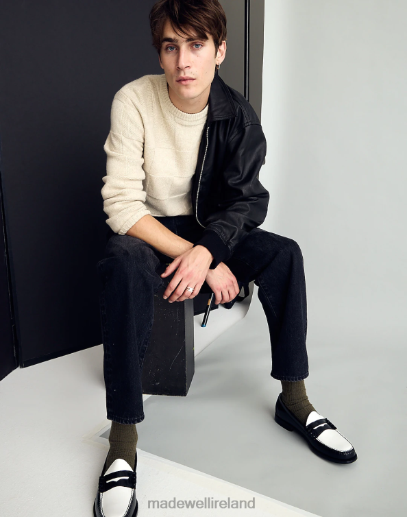 Clothing Heather Light Sand 6266T344 Madewell Checkerboard Sweater Men