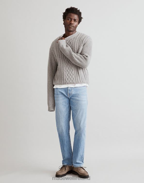 Clothing Hthr Grey 6266T333 Madewell Cabled Crewneck Sweater Men