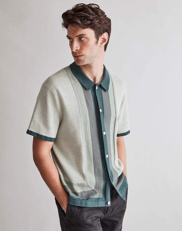 Clothing Midnight Green 6266T233 Madewell Button-Up Short-Sleeve Sweater Polo Men
