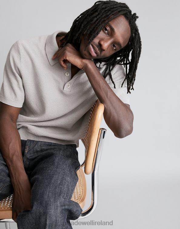 Clothing Steel Dawn 6266T261 Madewell Textured Cotton-Linen Blend Sweater Polo Men