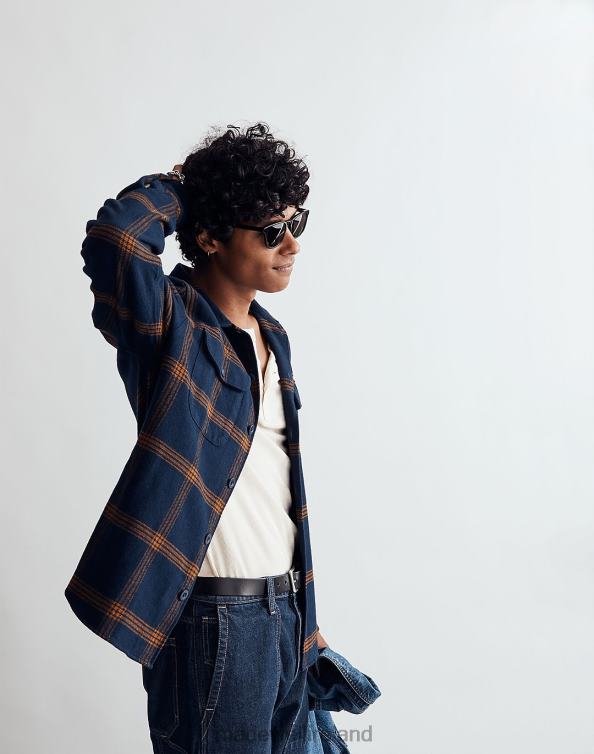 Clothing Black Coal 6266T309 Madewell Brushed Flannel Easy Shirt-Jacket Men