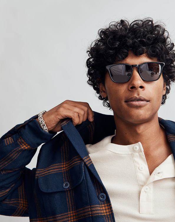 Clothing Black Coal 6266T309 Madewell Brushed Flannel Easy Shirt-Jacket Men