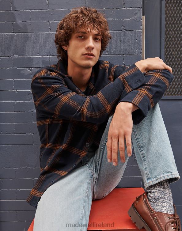 Clothing Black Coal 6266T309 Madewell Brushed Flannel Easy Shirt-Jacket Men