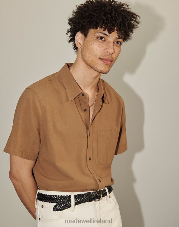 Clothing Burled Wood 6266T268 Madewell Crinkle Cotton Perfect Short-Sleeve Shirt Men