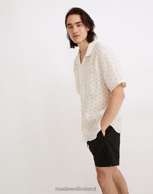 Clothing Canal Blue 6266T256 Madewell Linen Easy Short-Sleeve Shirt Print Men