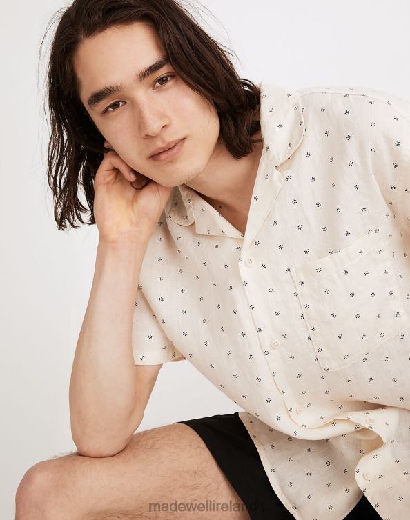 Clothing Canal Blue 6266T256 Madewell Linen Easy Short-Sleeve Shirt Print Men
