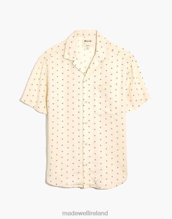 Clothing Canal Blue 6266T256 Madewell Linen Easy Short-Sleeve Shirt Print Men