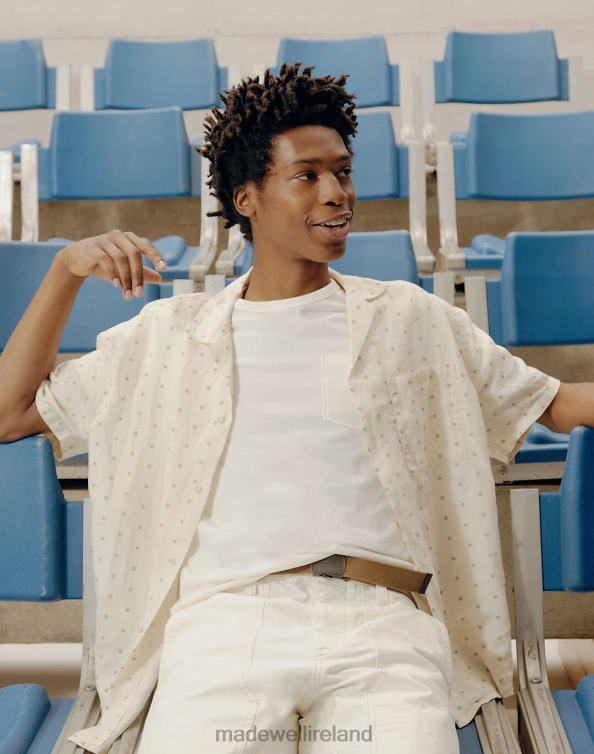 Clothing Canal Blue 6266T256 Madewell Linen Easy Short-Sleeve Shirt Print Men