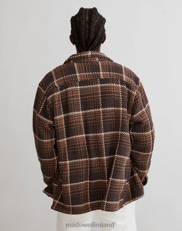 Clothing Dark Roast 6266T314 Madewell Twill Boxy Shirt-Jacket Broken Plaid Men