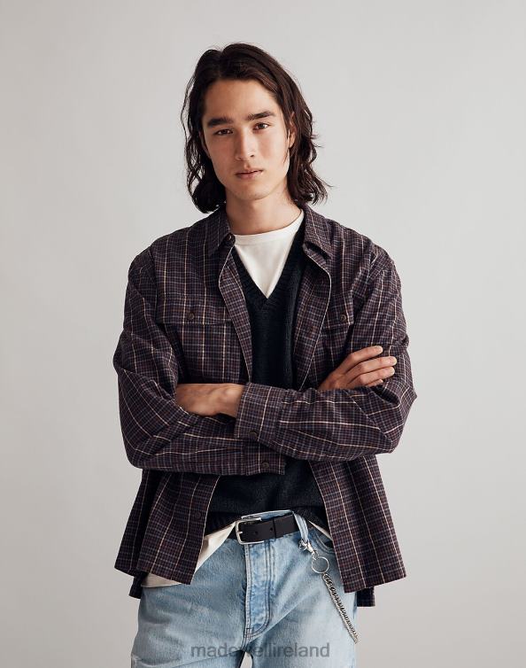 Clothing Drill Khaki 6266T283 Madewell Brushed Boxy Shirt Men