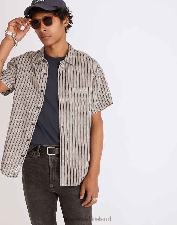 Clothing Light Graphite 6266T254 Madewell Linen Perfect Short-Sleeve Shirt Men