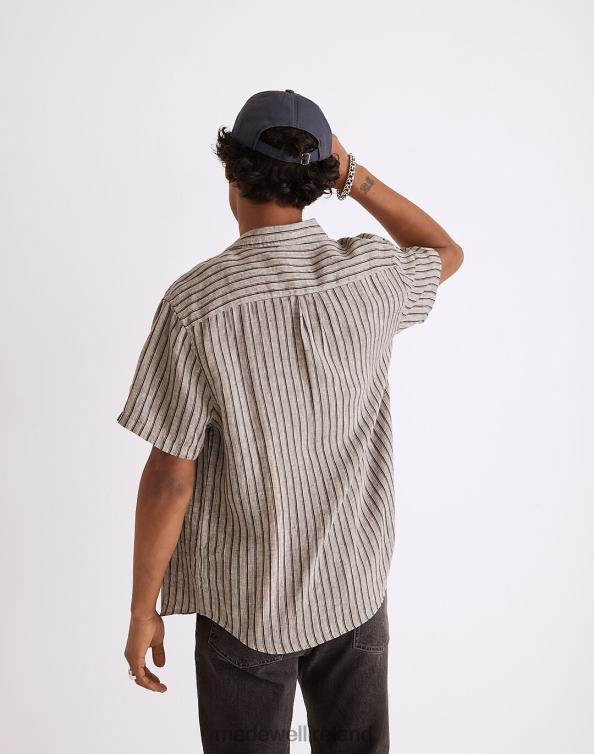 Clothing Light Graphite 6266T254 Madewell Linen Perfect Short-Sleeve Shirt Men