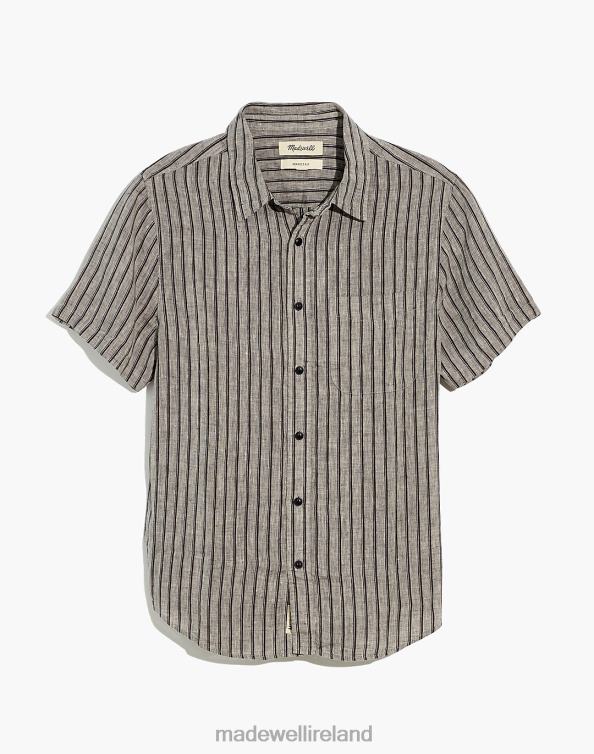 Clothing Light Graphite 6266T254 Madewell Linen Perfect Short-Sleeve Shirt Men