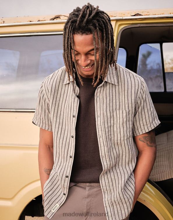 Clothing Light Graphite 6266T254 Madewell Linen Perfect Short-Sleeve Shirt Men