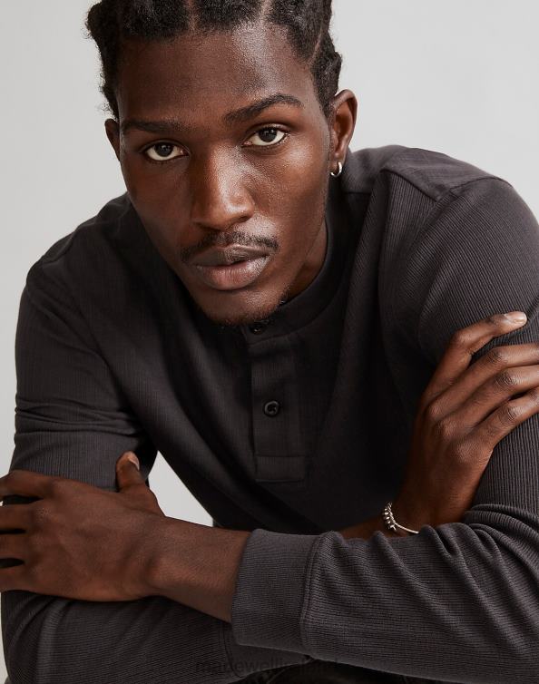 Clothing Lighthouse 6266T345 Madewell Textured Long-Sleeve Henley Tee Men