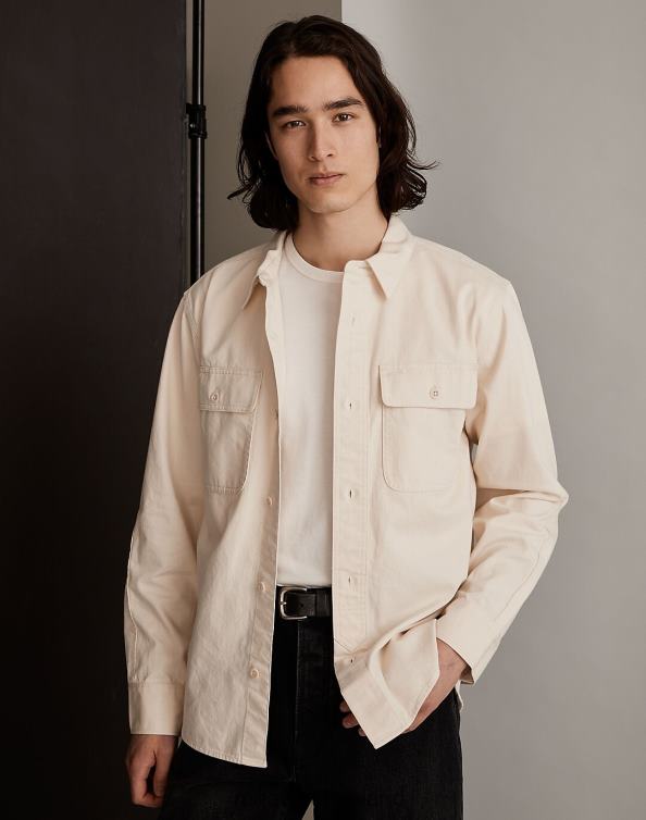 Clothing Natural 6266T277 Madewell Denim Easy Long-Sleeve Shirt Men