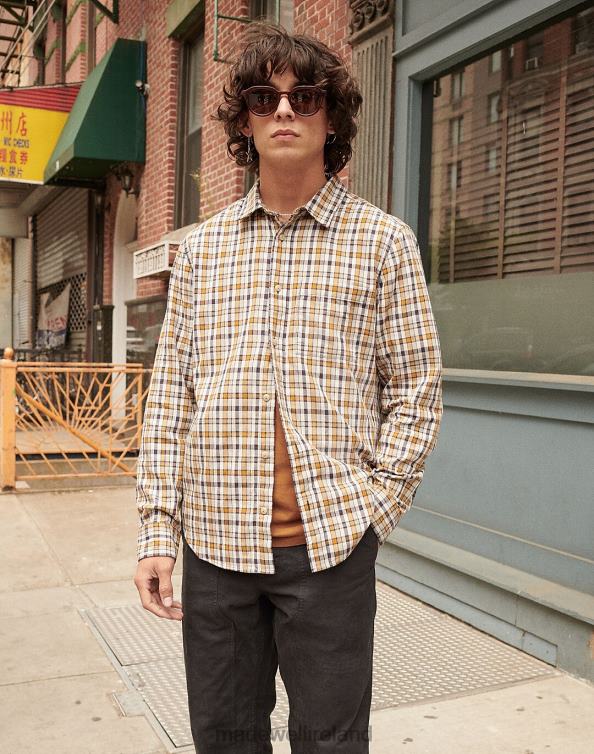 Clothing Steel Green 6266T285 Madewell Double-Weave Perfect Long-Sleeve Shirt Men