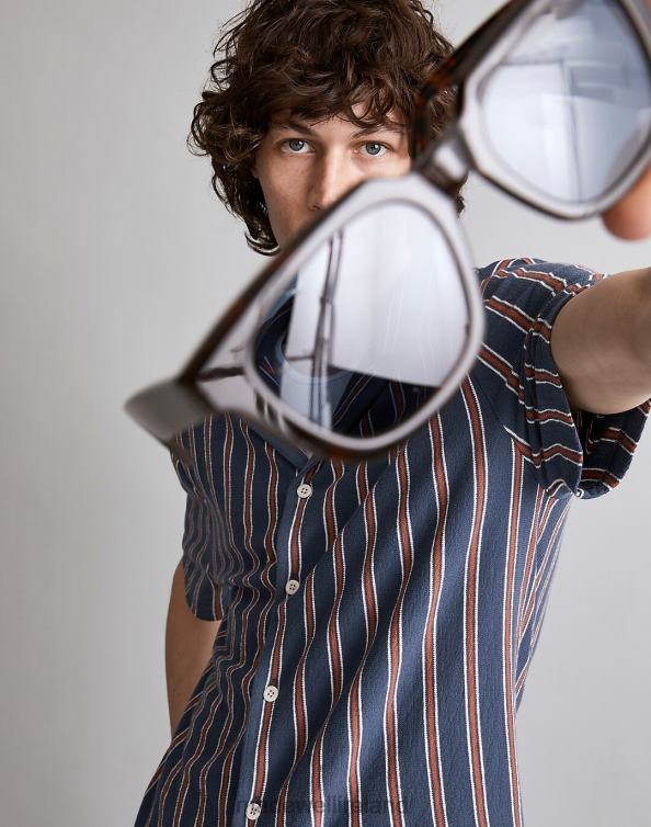 Clothing Stripe 6266T259 Madewell Textured Easy Short-Sleeve Shirt Men