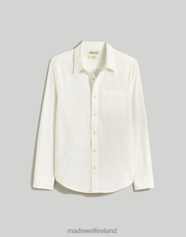 Clothing Thunder Cloud 6266T294 Madewell Crinkle Cotton Perfect Long-Sleeve Shirt Men