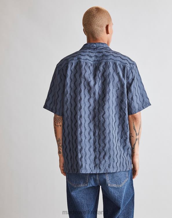 Clothing Warm Midnight 6266T244 Madewell Boxy Short-Sleeve Shirt Jacquard Men