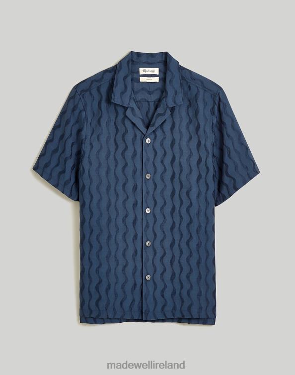 Clothing Warm Midnight 6266T244 Madewell Boxy Short-Sleeve Shirt Jacquard Men