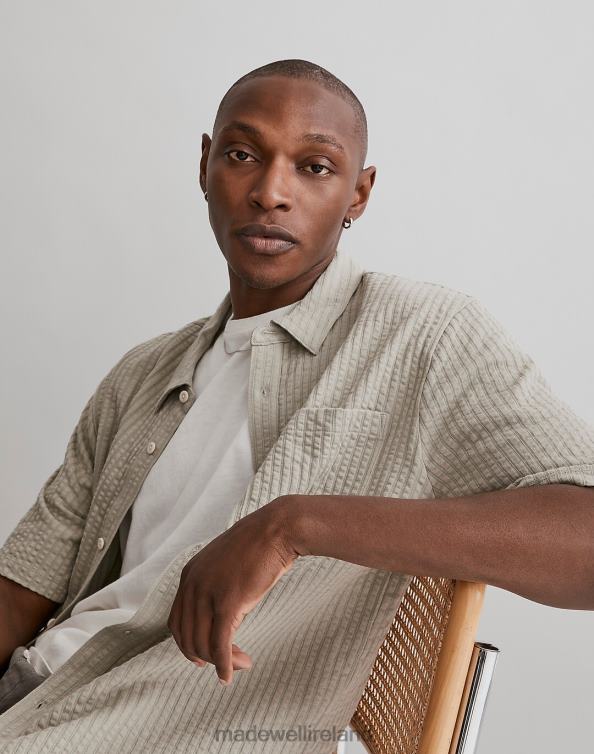 Clothing Washed Olive 6266T247 Madewell Easy Short-Sleeve Shirt Wide Seersucker Men