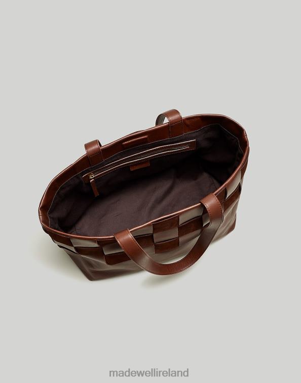 Accessories Chocolate Raisin 6266T721 Madewell The Basketweave Tote in Leather and Suede Women