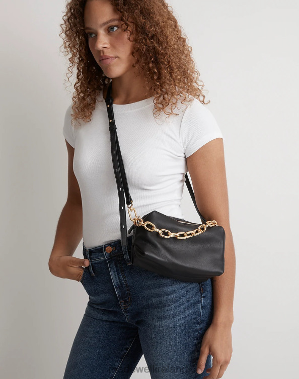 Accessories True Black 6266T654 Madewell The Chain-Strap Crossbody Bag in Leather Women