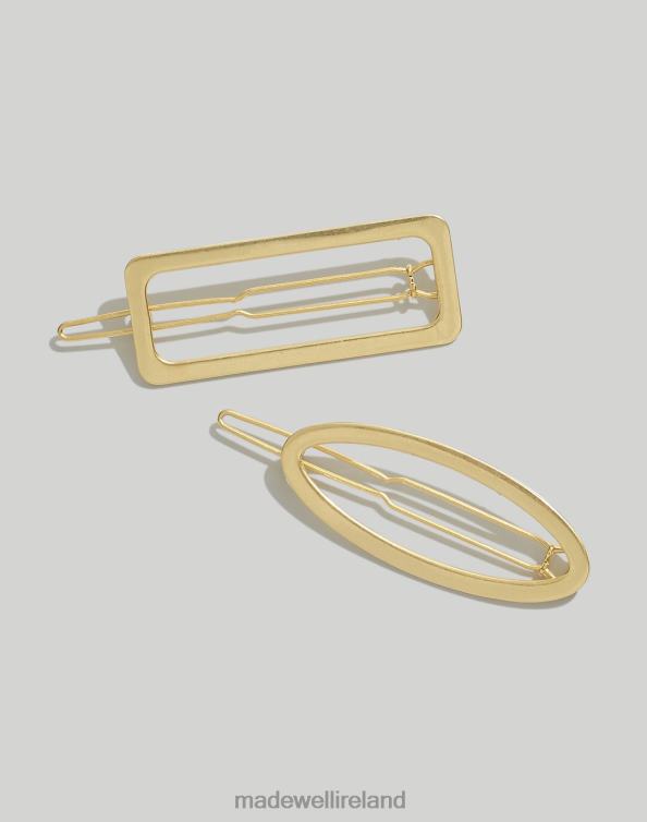 Accessories Vintage Gold 6266T764 Madewell Two-Pack Open Shape Hair Clips Women