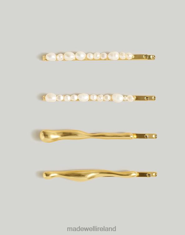 Accessories Vintage Gold 6266T775 Madewell Four-Pack Sculptural Pearl Hair Clips Women
