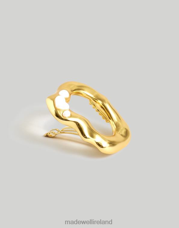 Accessories Vintage Gold 6266T776 Madewell Sculptural Pearl Circle Barrette Women