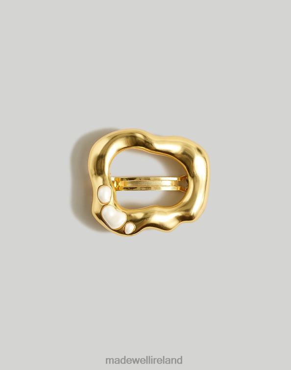 Accessories Vintage Gold 6266T776 Madewell Sculptural Pearl Circle Barrette Women