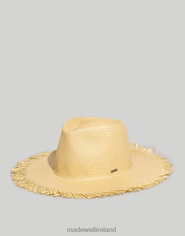 Accessories Honey 6266T816 Madewell Brixton Jo Straw Frayed Fedora Hat Women