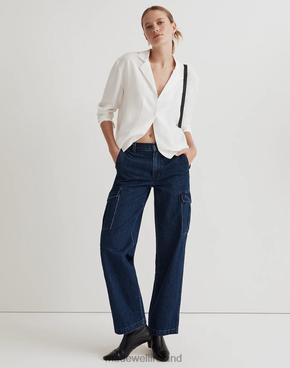 Clothing Martindale Wash 6266T1074 Madewell Low-Slung Straight Cargo Jeans Women