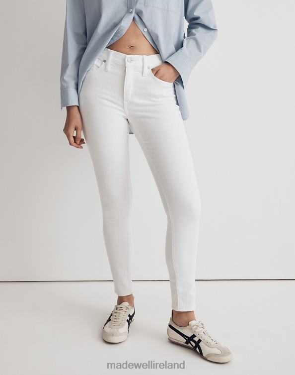 Clothing Pure White 6266T2574 Madewell 9'' Mid-Rise Skinny Crop Jeans Women