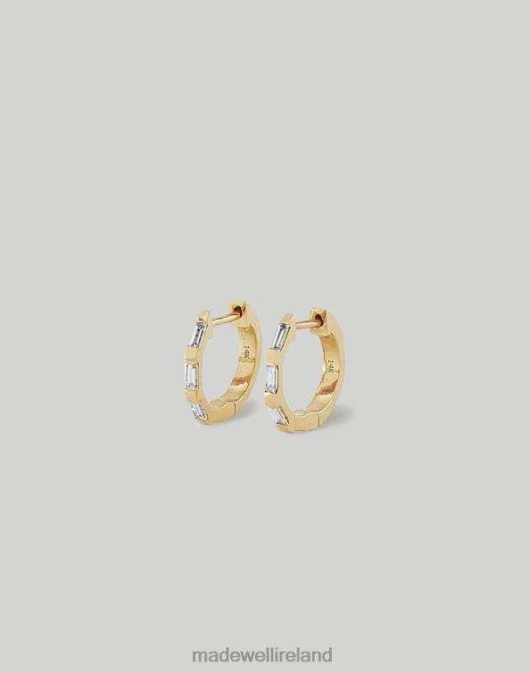 Accessories Gold 6266T1731 Madewell Kinn Ellie Baguette Diamond Huggie Earrings Women