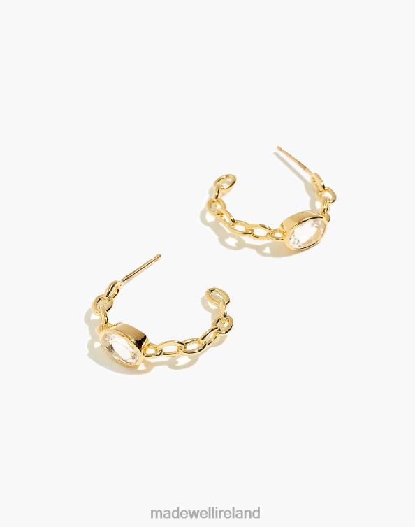 Jewelry Gold 6266T1541 Madewell STUDIO GRUN Topaz Cable Hoop Earrings Women