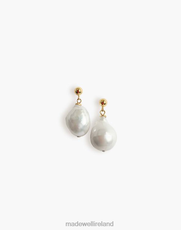Jewelry Gold 6266T1743 Madewell Kinn Baroque Pearl Drop Earrings Women