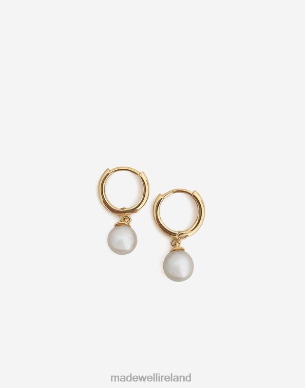 Jewelry Gold 6266T1751 Madewell Kinn Round Pearl Huggies Women