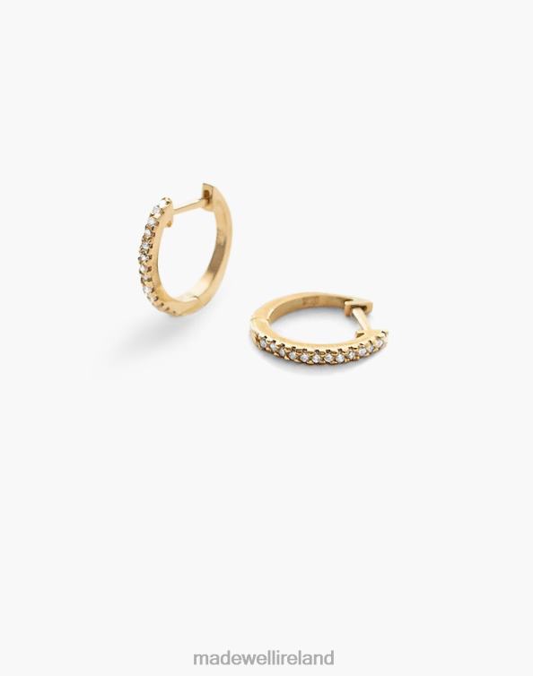 Jewelry Gold 6266T1753 Madewell Kinn Diamond Pave Huggie Hoop Earrings Women