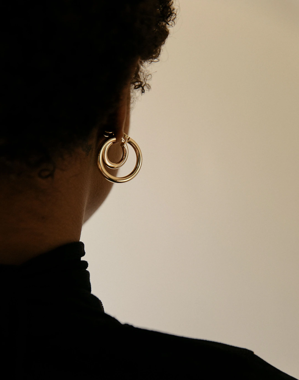 Jewelry Gold 6266T1770 Madewell Kinn Classic Hoop Earrings Women