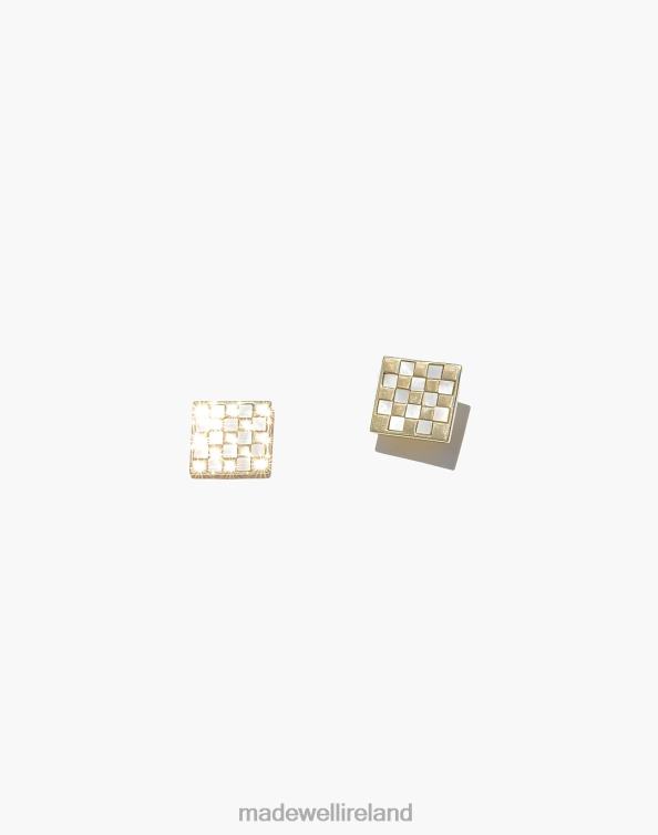 Jewelry Gold 6266T1971 Madewell MUNS Ajedrez Earrings Women
